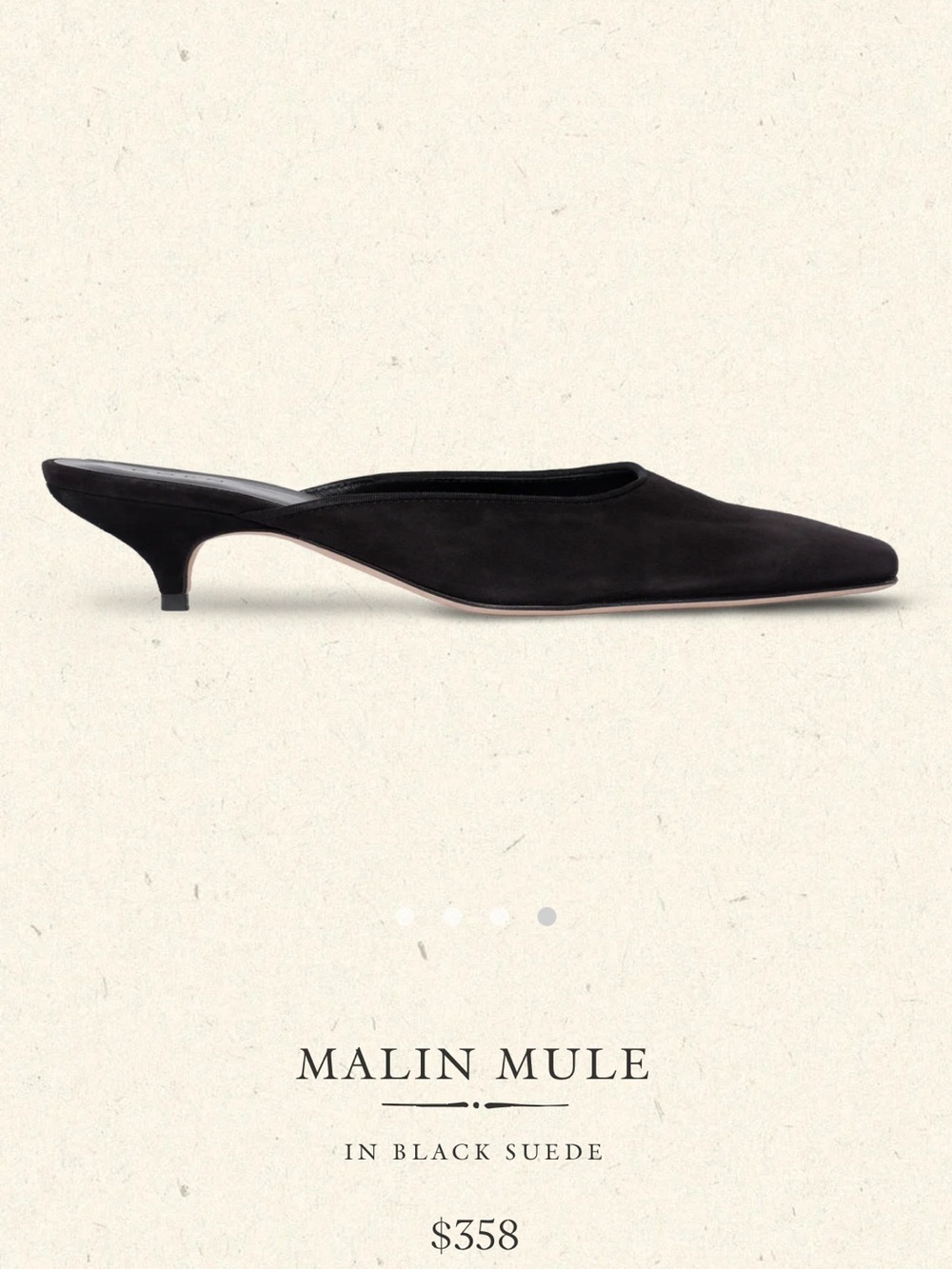 Doen Malin Mule in Black Suede 38
